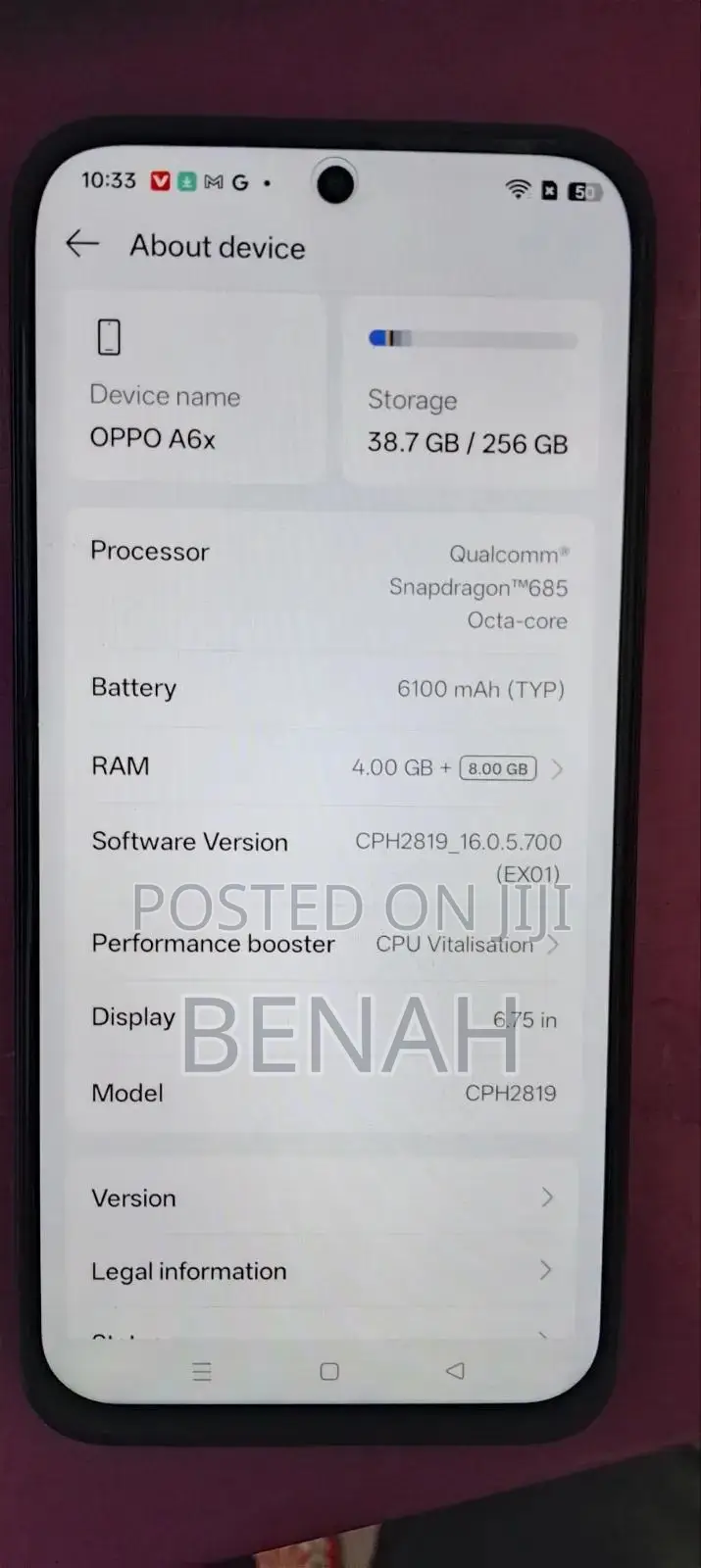Oppo A6x 256 GB Purple