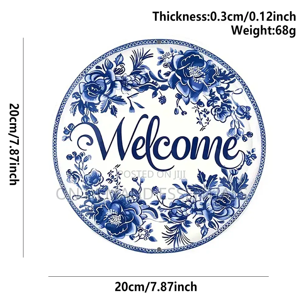 2D Flat Wooden Welcome Hanging Decor Sign