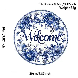 2D Flat Wooden Welcome Hanging Decor Sign