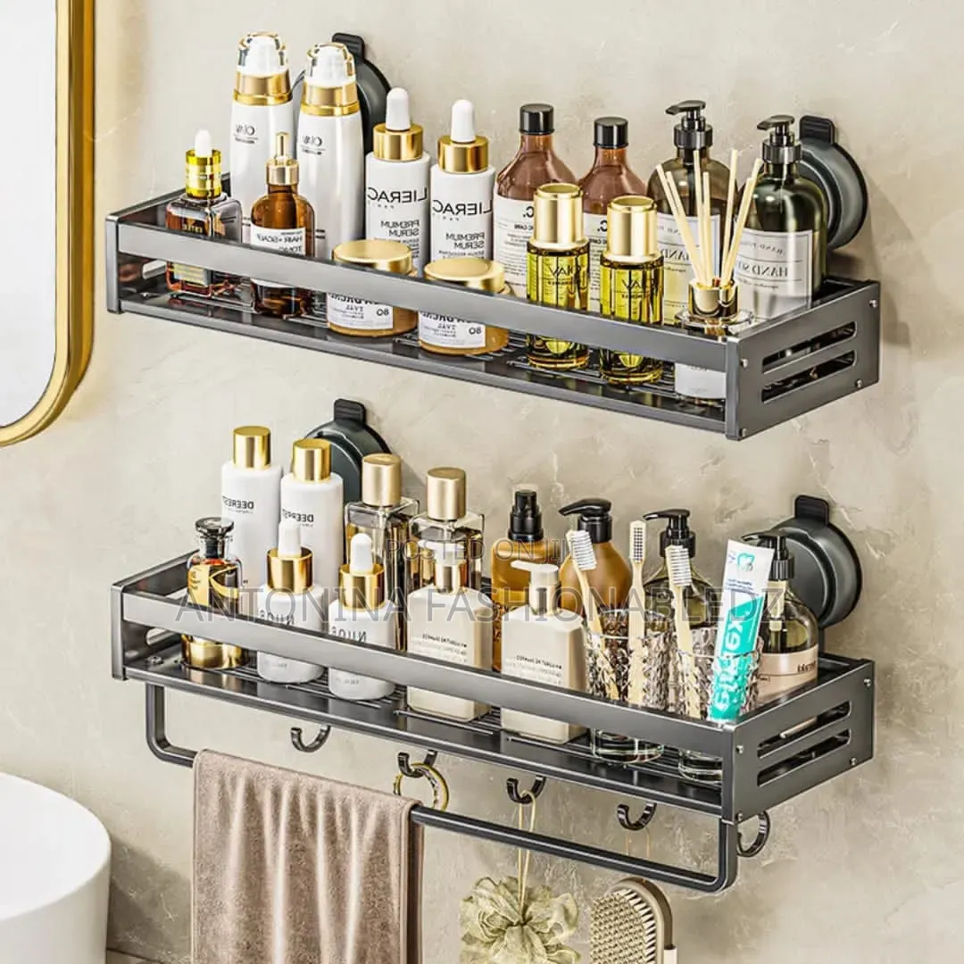 Suction-Mounted Bathroom Caddy and Organizer Shelf Size :50cm Price: