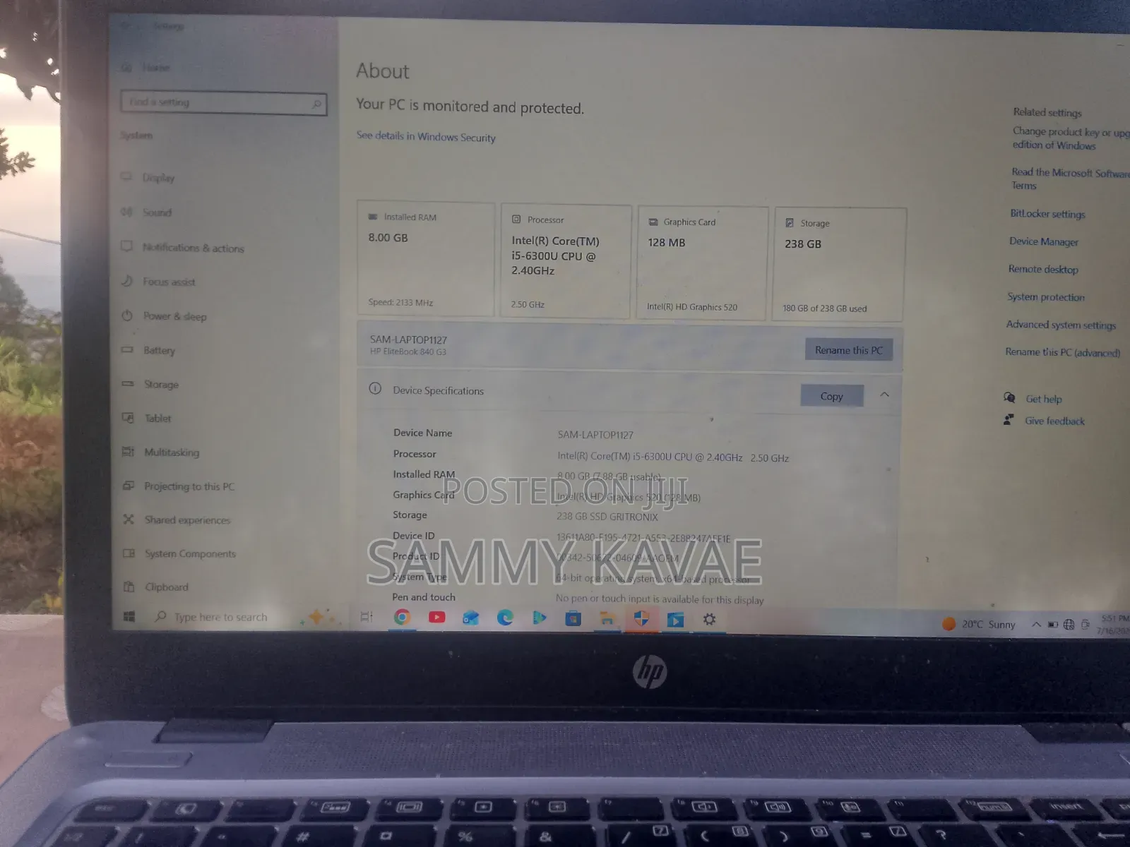 Laptop HP EliteBook 840 G3 8GB Intel Core i5 HDD 256GB
