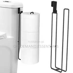 Black Iron Self-Adhesive Toilet Paper Holder With Towel Bar