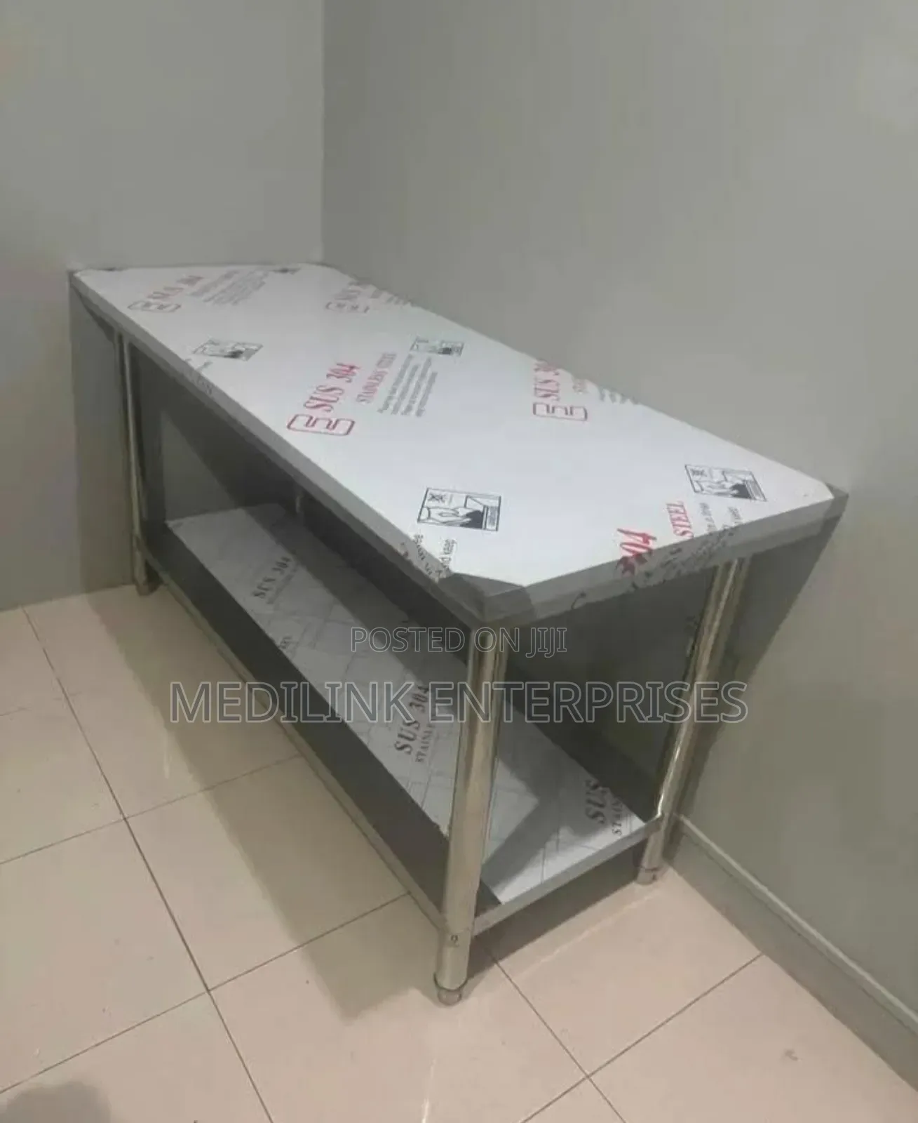 Edged Mirror Stainless Commercial Tables for Kitchen