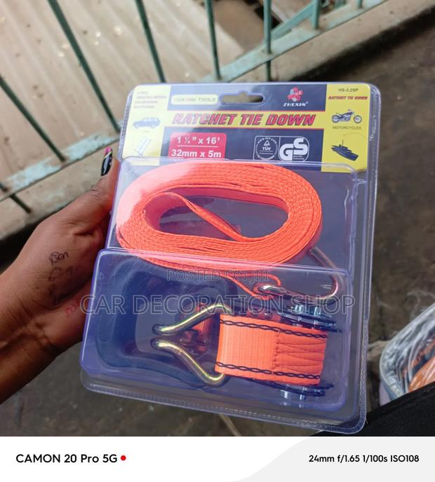 5meters Ratchet Tie Down Strap Fastener Secures Cargo During Transport - thumbnail 2