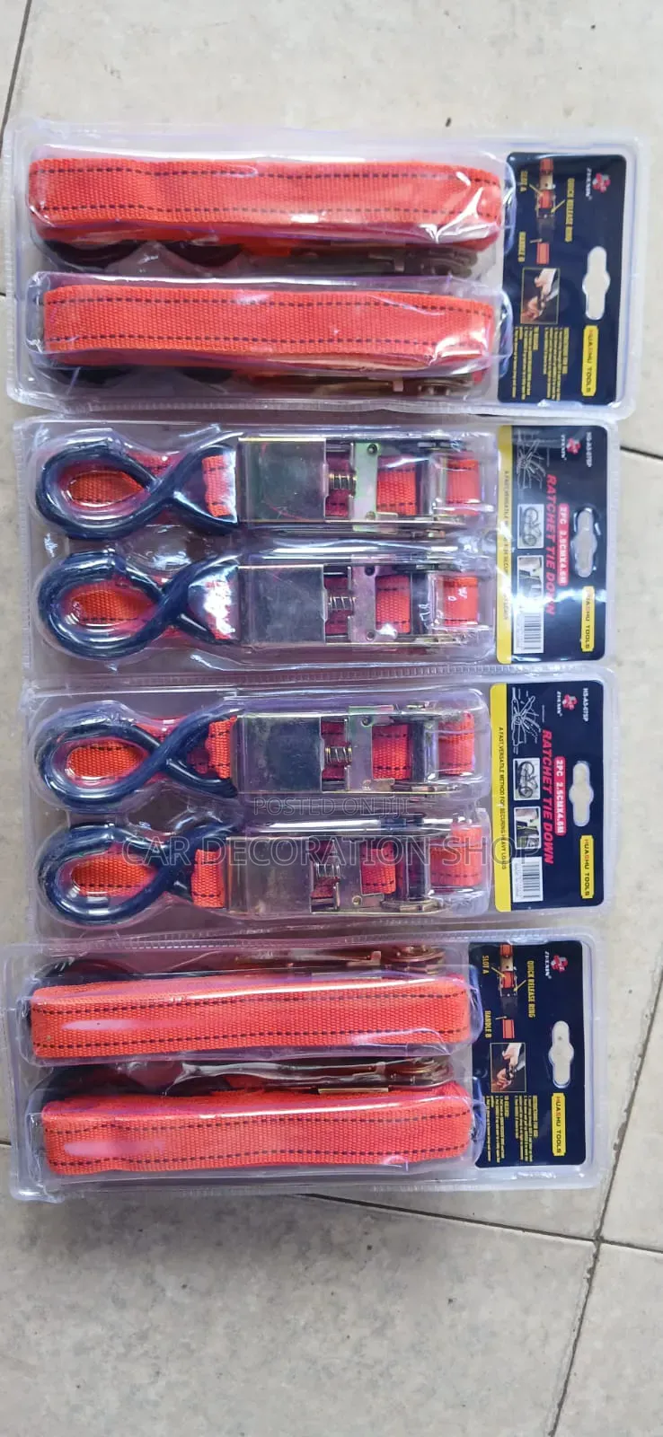 2pc 4.6mtr Ratchet Straps for Securing Heavy Cargo