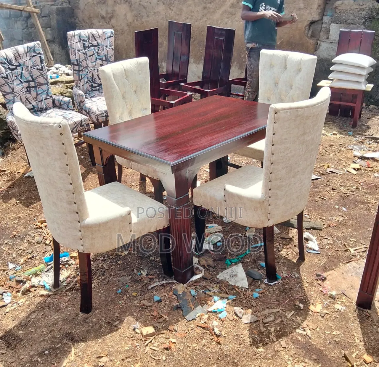 Modern Four-Seater Wooden Dining Collection