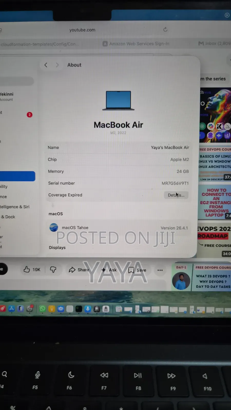 Laptop Apple MacBook Air 2022 M2 24GB Apple M2 eMMC 256GB