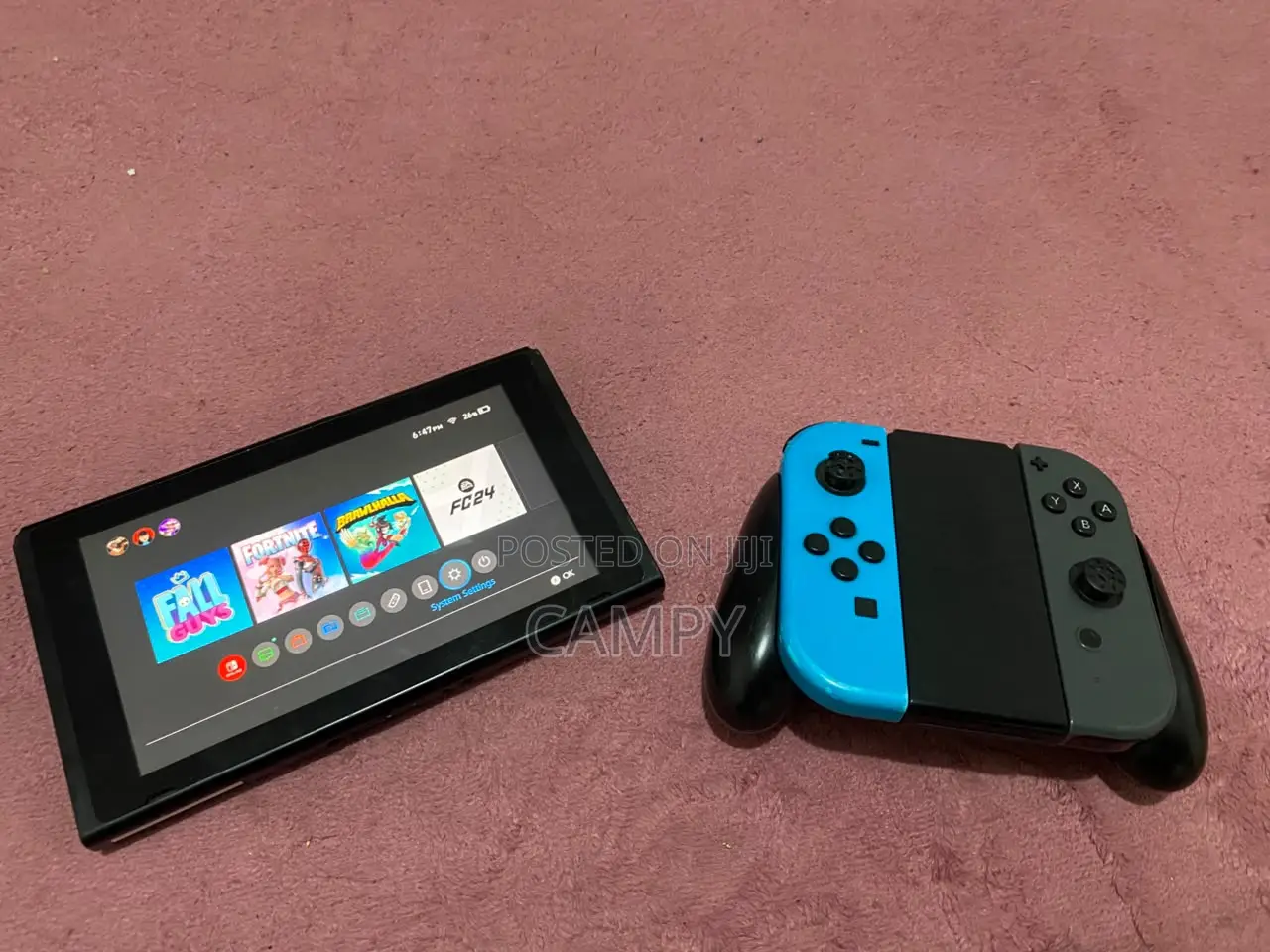 Used Nintendo Switch V2 + Dock, Charger Joy-Cons – No Game Card