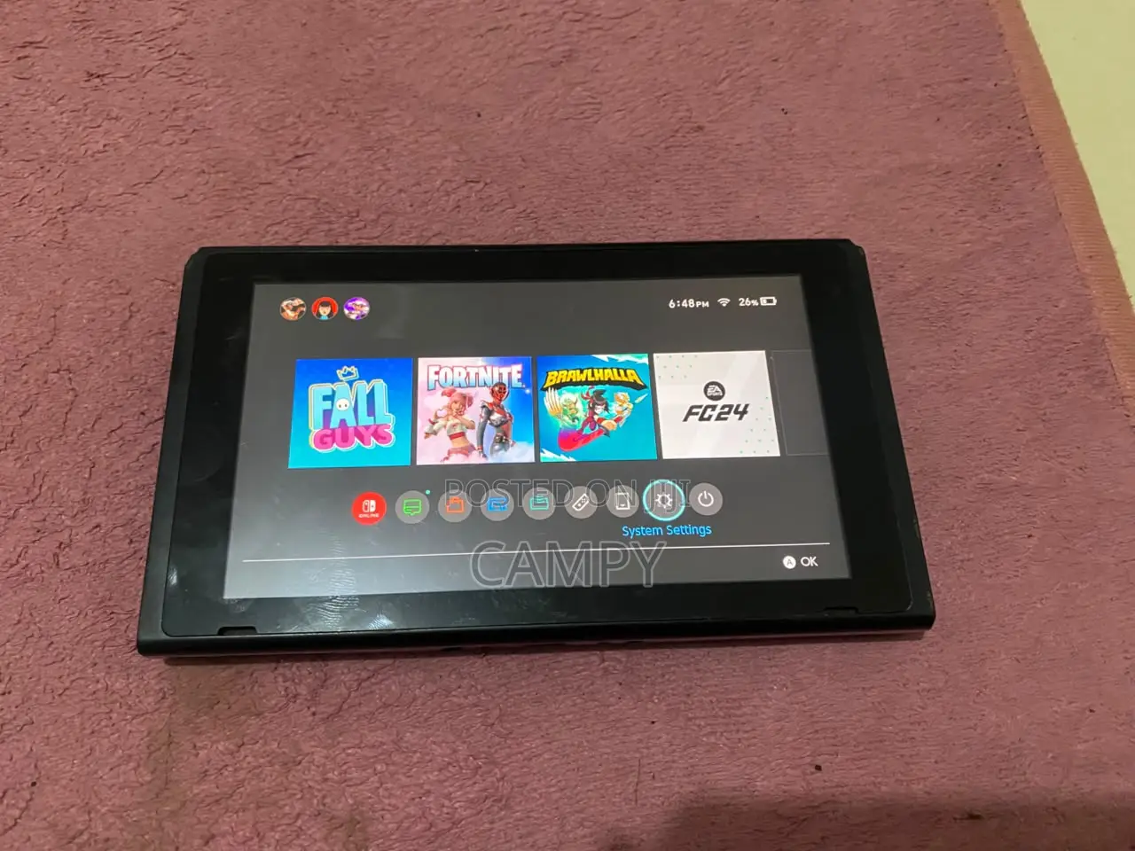 Used Nintendo Switch V2 + Dock, Charger Joy-Cons – No Game Card