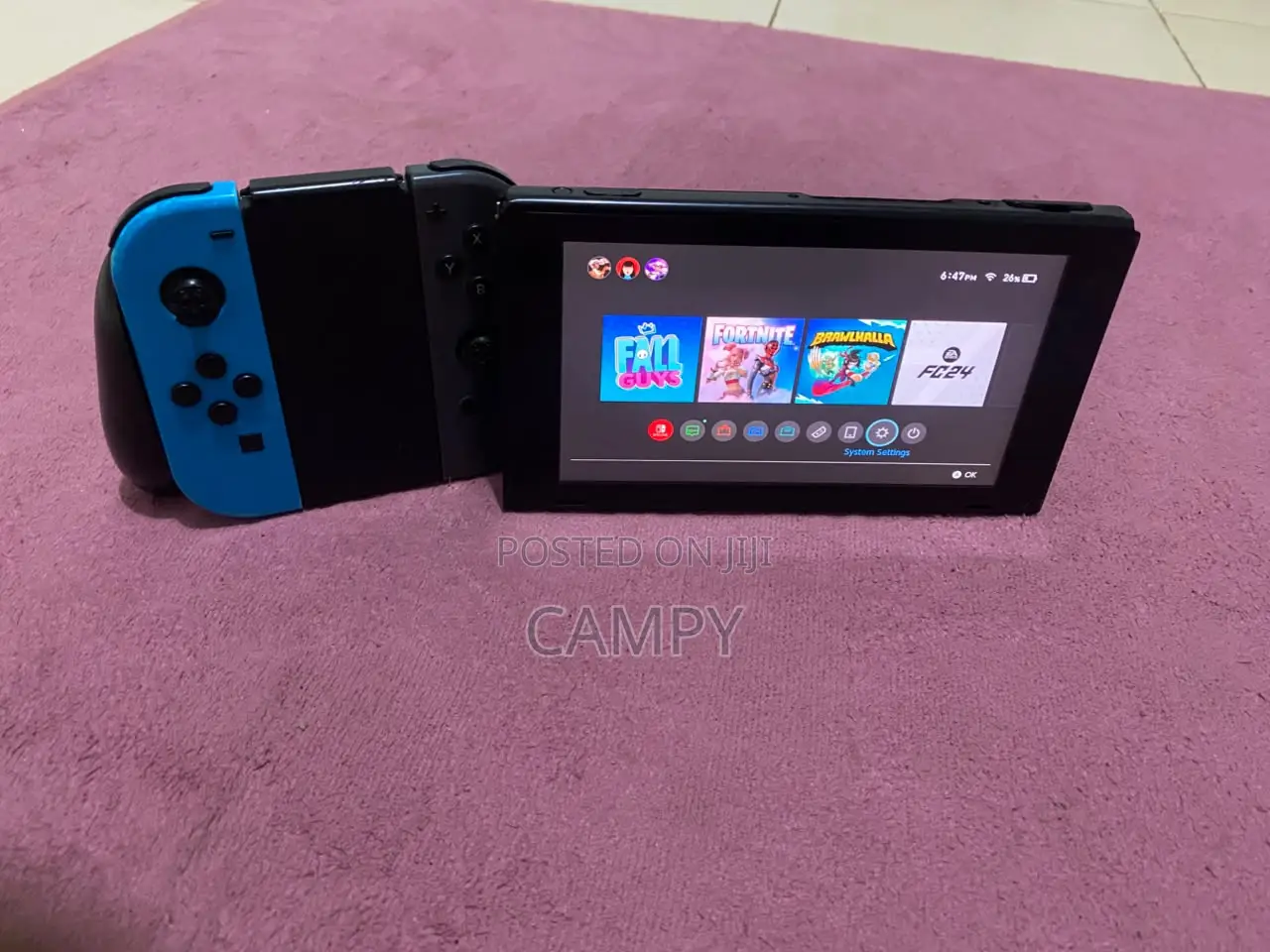 Used Nintendo Switch V2 + Dock, Charger Joy-Cons – No Game Card
