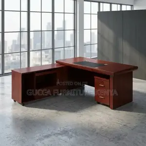 Mahogany L-Shaped CEO Table-1.6m