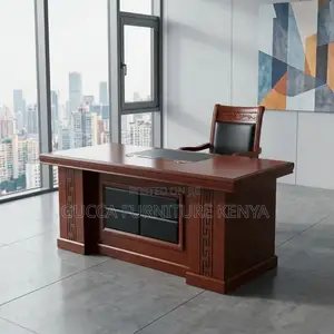 Mahogany L-Shaped CEO Table-1.6m