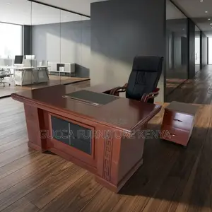 Mahogany L-Shaped CEO Table-1.6m