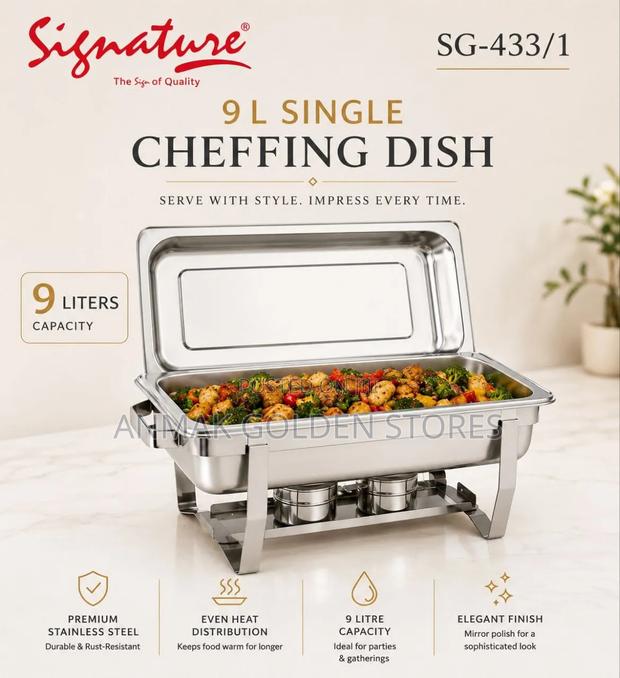 9 LTR Single Chaffing Dishes Sg-433/1 at 6,000/- Per PC