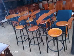 Customized High Stools Wooden Metallic