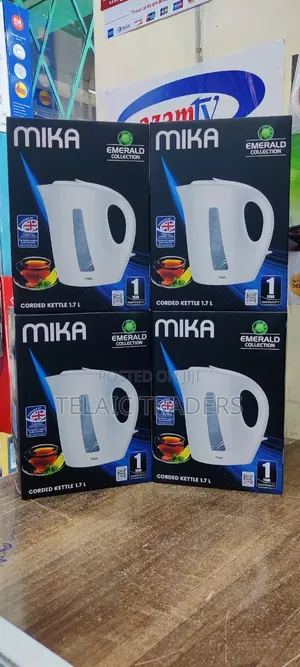 Mika Kettle, MKT1005W, 1.7L, Plastic, Corded, Open Element, Cream