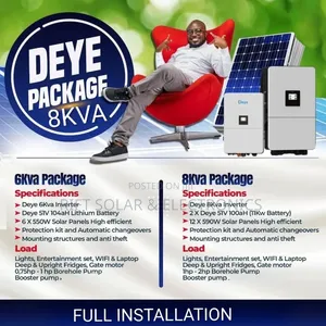 Deye 8kw - (2)5.12kwh Lithium - (12)590W Solar Panels Installation