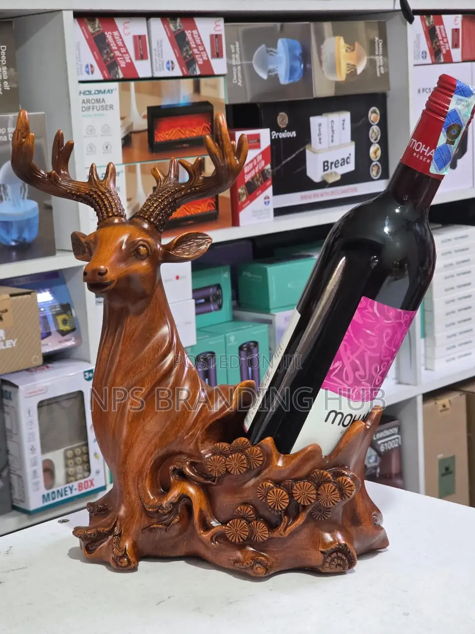 Deer Head Decorative Sculpture Wine Rack (Tet