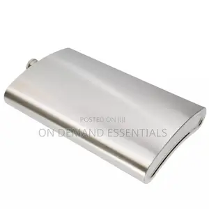 64 Oz Giant Stainless Steel Whiskey Flask With Cover Holder