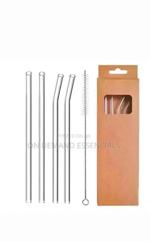4 PCS Reusable Glass Straws