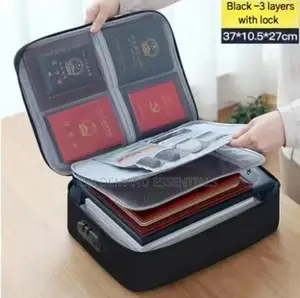 Document Storage Bag With Lock Has 3 Layers