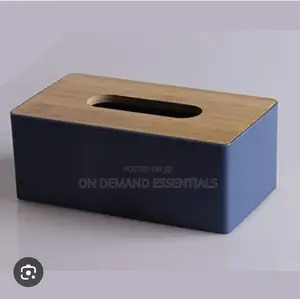 Tissue Box With Bamboo Wood Lid