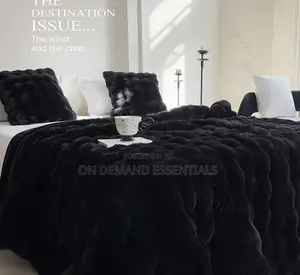 Luxurious Soft,double Layer Faux Furry Bubble Blankets