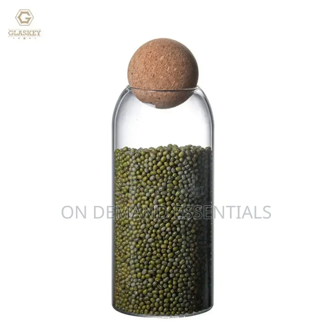 3pc Glass Storage Jars With Cork Lids