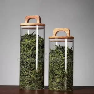 4pcs Airtight Glass Jars With Elegant Wooden Lids