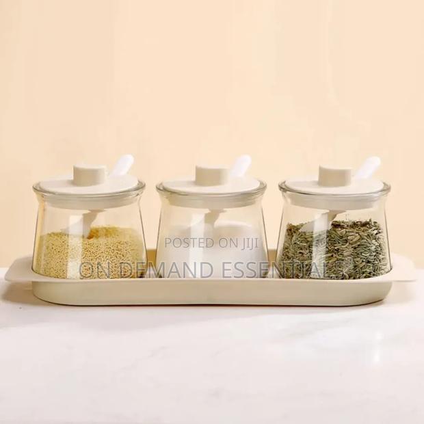 3pcs Glass Canister Seasoning Set