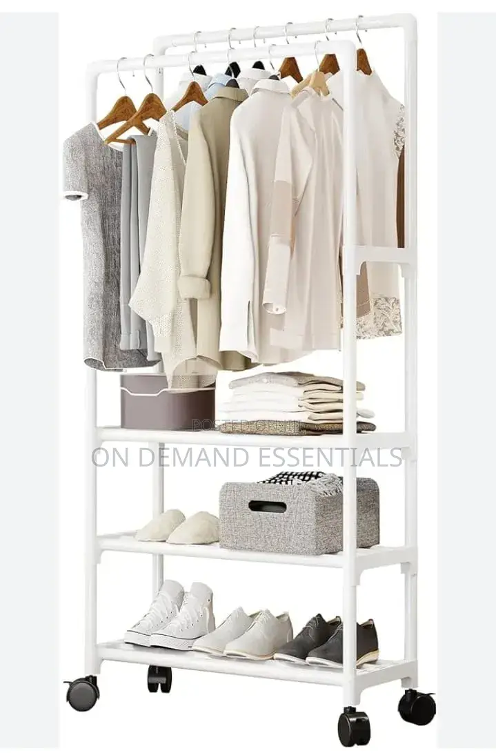 Rolling Garment Rack
Colours (White Black)