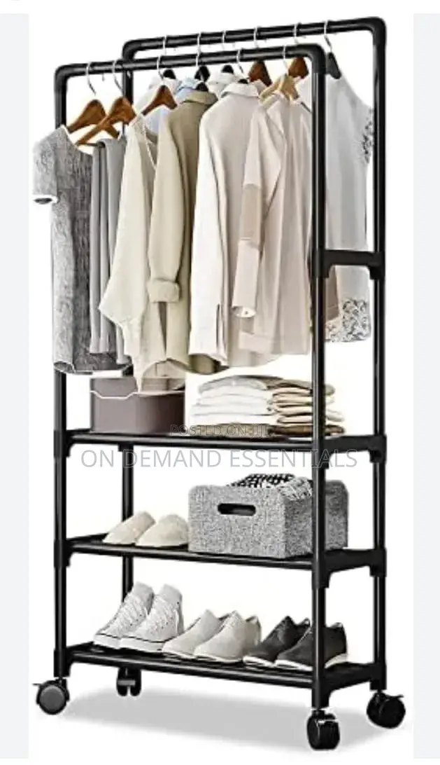 Rolling Garment Rack
Colours (White Black)