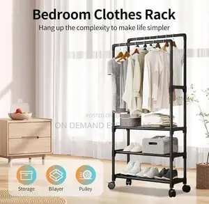 Rolling Garment Rack
Colours (White Black)
