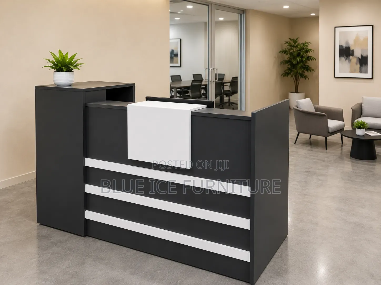 1.4m White Greg Office ReceptionDesk
