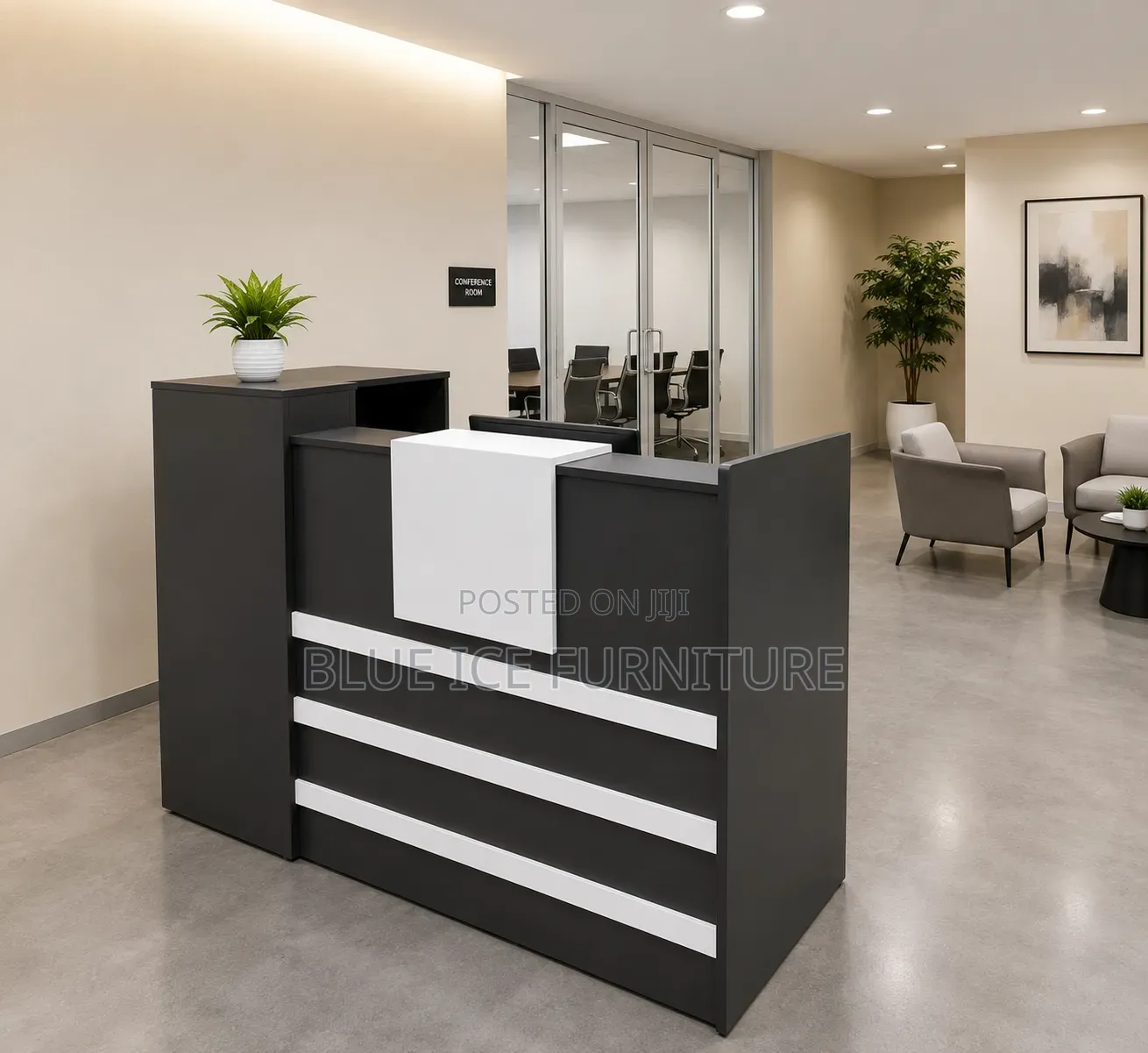 1.4m White Greg Office ReceptionDesk