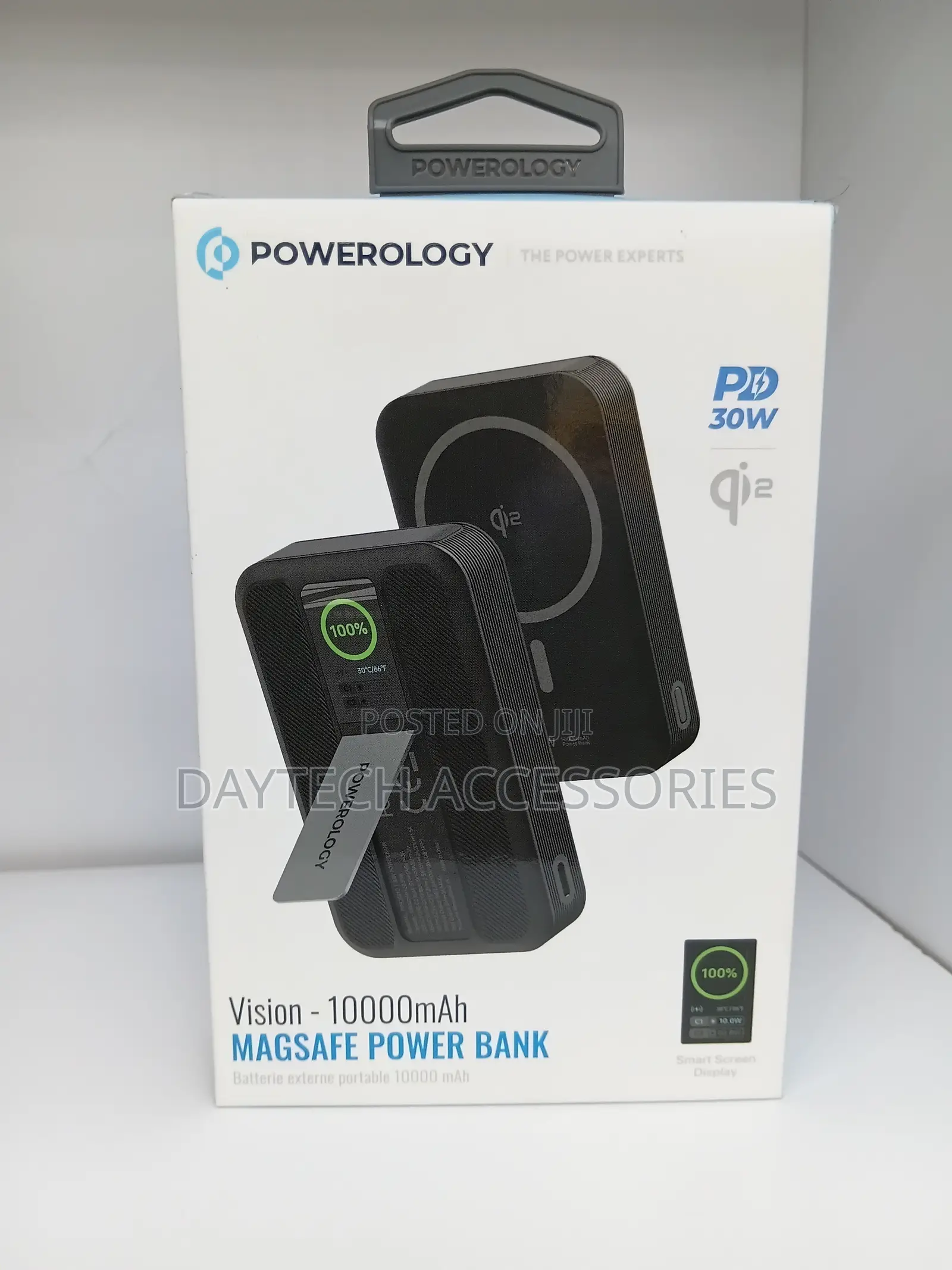 Powerology Vision 10000mAh MagSafe Power Bank Built-in Kickstand.
