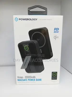 Powerology Vision 10000mAh MagSafe Power Bank Built-in Kickstand.