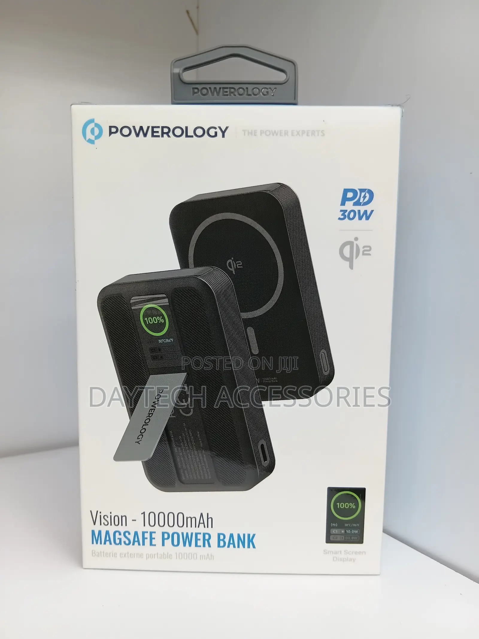 Powerology Vision 10000mAh MagSafe Power Bank Built-in Kickstand.