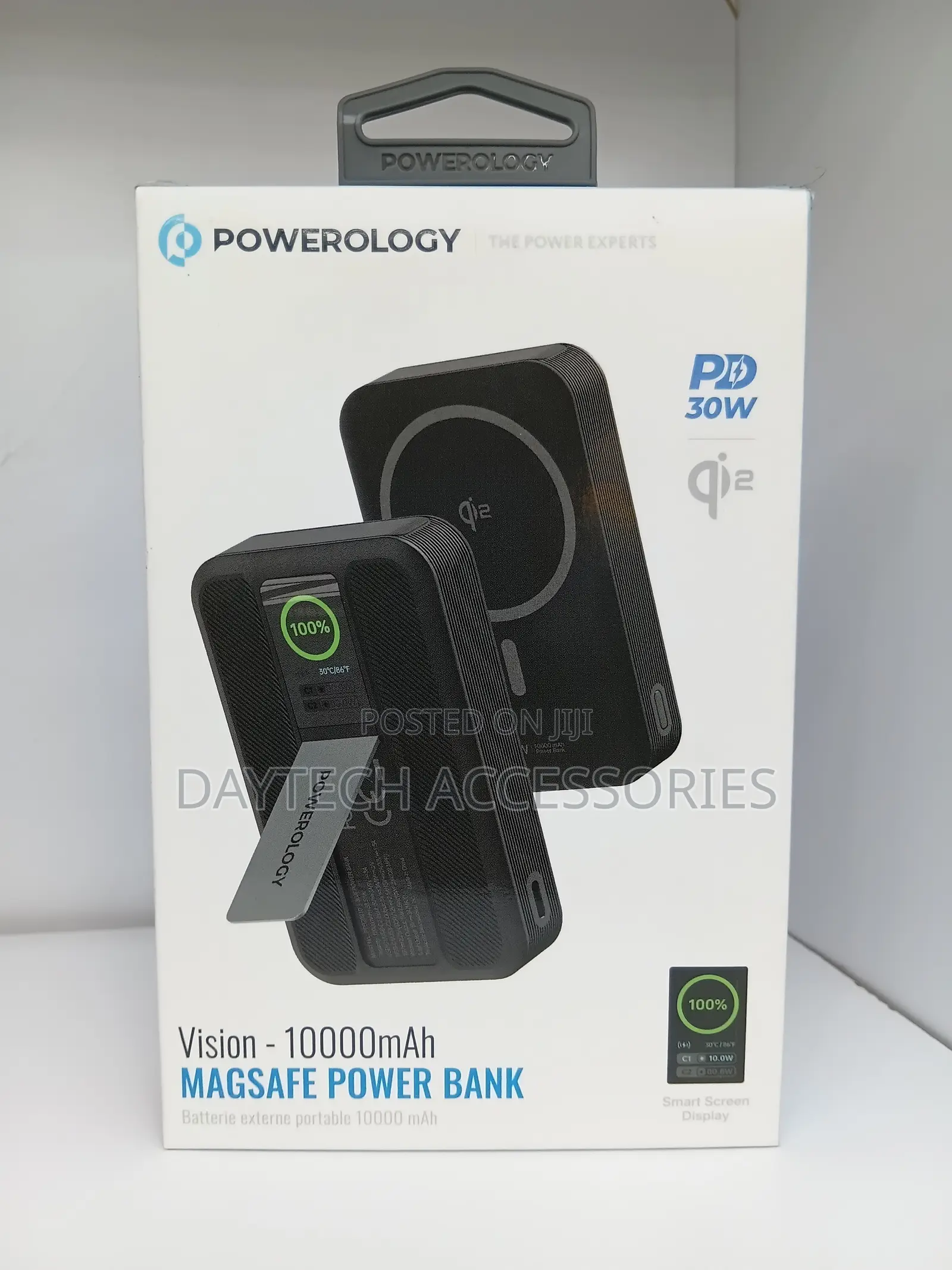 Powerology Vision 10000mAh MagSafe Power Bank Built-in Kickstand.