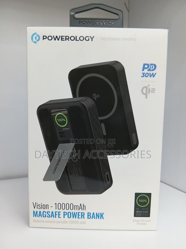 Powerology Vision 10000mAh 30W PD + Dual Type-C + 15W Qi2 Powerbank