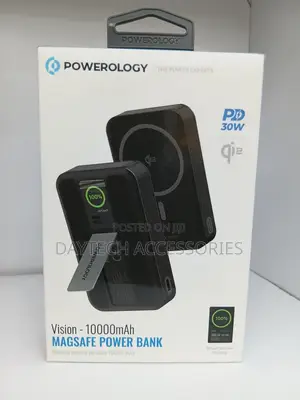 Powerology Vision 10000mAh 30W PD + Dual Type-C + 15W Qi2 Powerbank