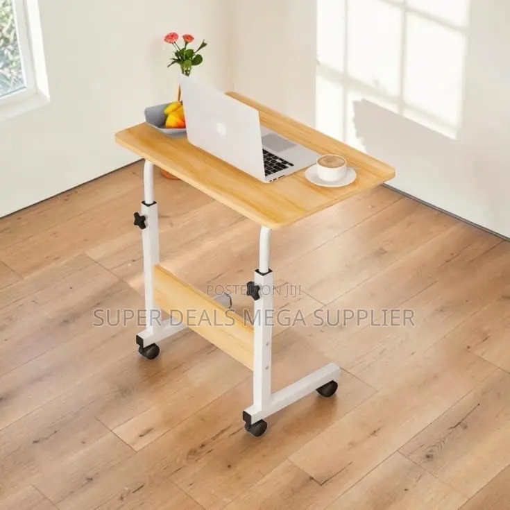 Adjustable Height Laptop Table Portable Computer Desk With Wheels