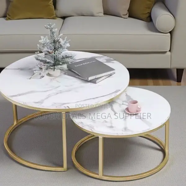 Marble Nesting Coffee Table Set With Elegant Home Decor Appeal