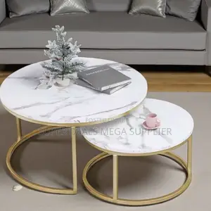 Marble Nesting Coffee Table Set With Smooth Easy Clean Surface