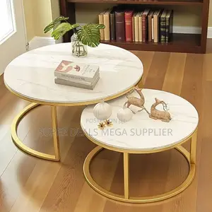 Marble Nesting Coffee Table Set With Smooth Easy Clean Surface