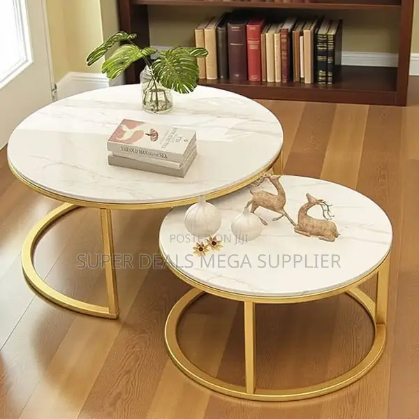 Marble Nesting Coffee Table Set With Smooth Easy Clean Surface