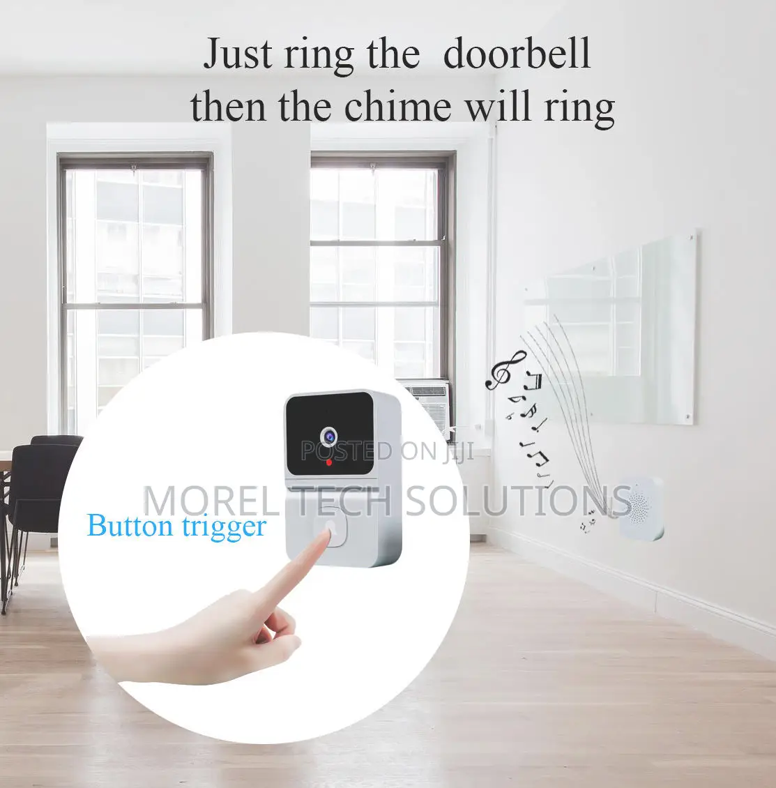 Smart WiFi Doorbell Camera With Ultra-Wide Angle Lens Two-Way Audio