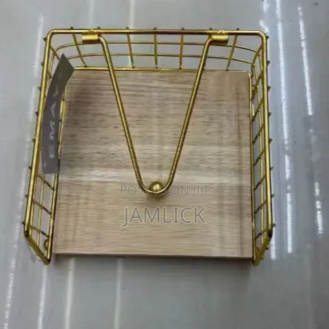 Bamboo Napkin Holder – Wooden Tissue Serviette Organizer - CD