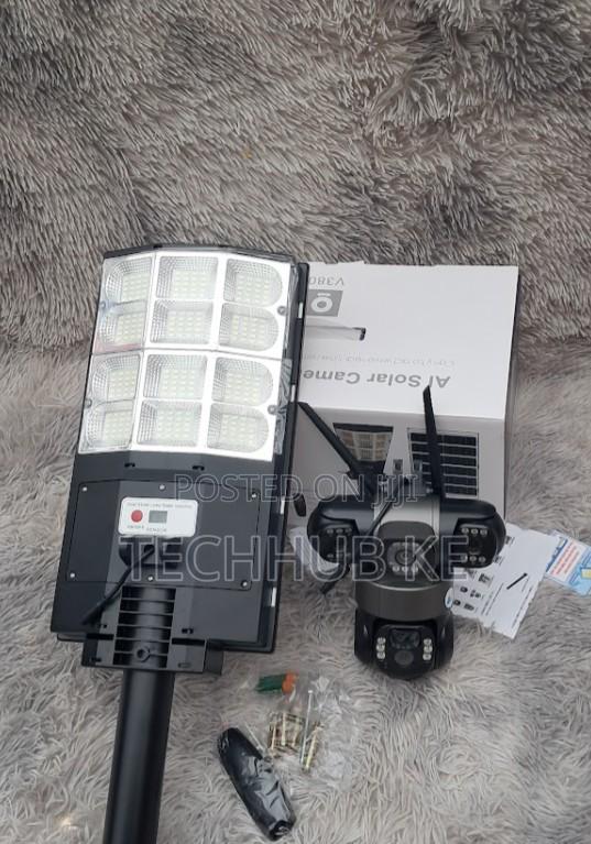 V380 Pro 180W Triple Lens 4G Solar Floodlight Camera