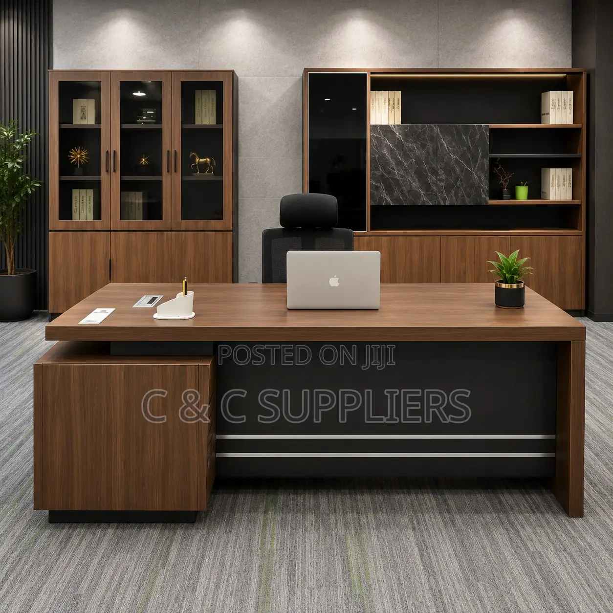 L-Shaped Wooden CEO Table-1600mm
